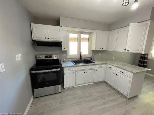 Upper Unit-55 Cartier Drive, Kitchener, ON - Indoor Photo Showing Kitchen With Double Sink