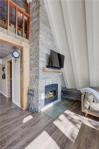 L496 Road 5 North, Conestogo Lake, ON - Indoor Photo Showing Living Room With Fireplace