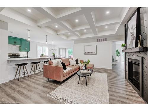 514 Lambton Street W, Durham, ON - Indoor Photo Showing Living Room With Fireplace