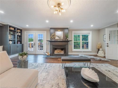 1349 Queen Street, New Dundee, ON - Indoor Photo Showing Living Room With Fireplace