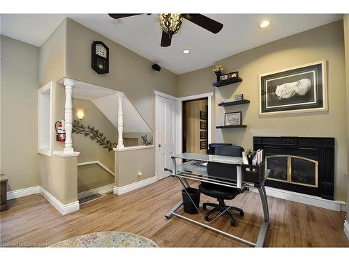 77 Light Street, Woodstock, ON - Indoor Photo Showing Office With Fireplace