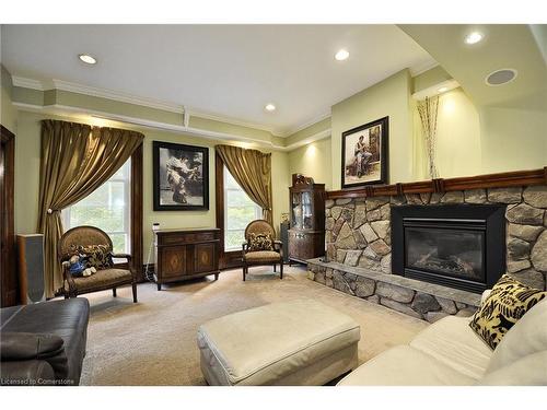 77 Light Street, Woodstock, ON - Indoor Photo Showing Living Room With Fireplace