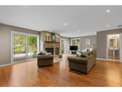 7204 Concession 1 Road, Puslinch, ON - Indoor Photo Showing Living Room With Fireplace