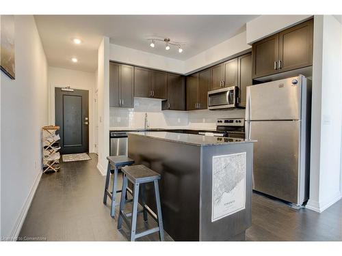 603-155 Caroline Street, Waterloo, ON - Indoor Photo Showing Kitchen With Stainless Steel Kitchen With Upgraded Kitchen