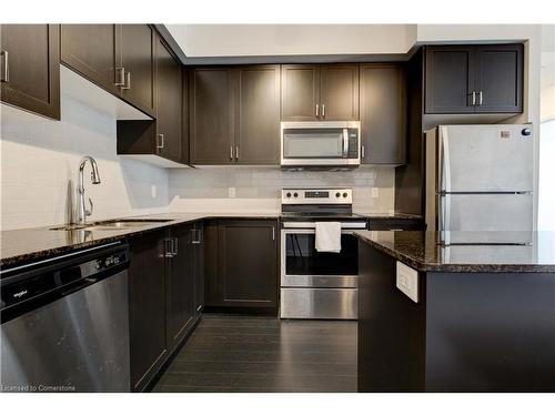 603-155 Caroline Street, Waterloo, ON - Indoor Photo Showing Kitchen With Stainless Steel Kitchen With Upgraded Kitchen