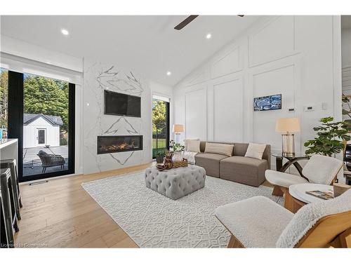 6614 Gore Road, Puslinch, ON - Indoor Photo Showing Living Room With Fireplace