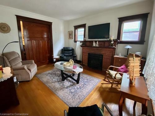 51 Cedar Street N, Kitchener, ON - Indoor Photo Showing Living Room With Fireplace