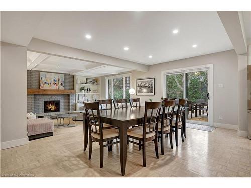 481 Regency Crescent, Waterloo, ON - Indoor Photo Showing Dining Room With Fireplace