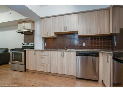 F215-275 Larch Street, Waterloo, ON - Indoor Photo Showing Kitchen With Stainless Steel Kitchen With Upgraded Kitchen