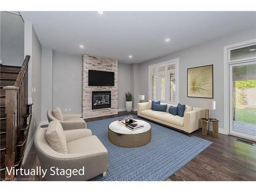 680 Pelham Street, Waterloo, ON - Indoor Photo Showing Living Room With Fireplace