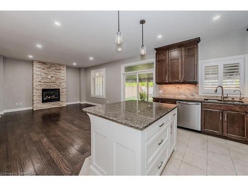 680 Pelham Street, Waterloo, ON - Indoor Photo Showing Kitchen With Fireplace