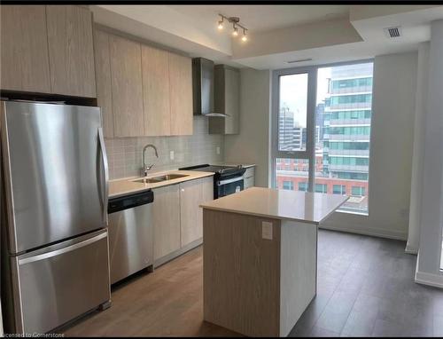 702-55 Duke Street, Kitchener, ON - Indoor Photo Showing Kitchen With Double Sink With Upgraded Kitchen