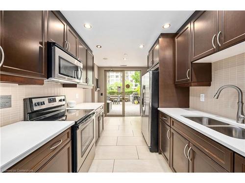 1710-330 Ridout Street N, London, ON - Indoor Photo Showing Kitchen With Stainless Steel Kitchen With Double Sink With Upgraded Kitchen