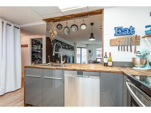 205-10 Ellen Street E, Kitchener, ON - Indoor Photo Showing Kitchen With Double Sink