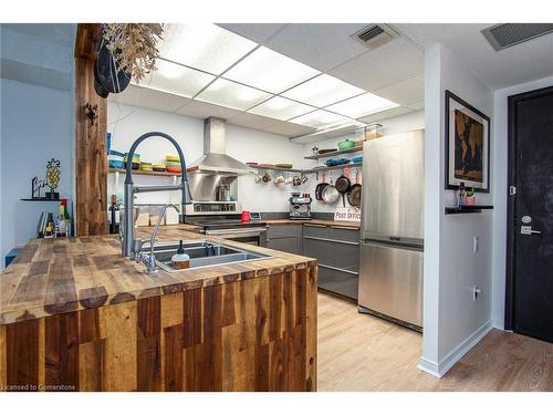 205-10 Ellen Street E, Kitchener, ON - Indoor Photo Showing Kitchen With Double Sink