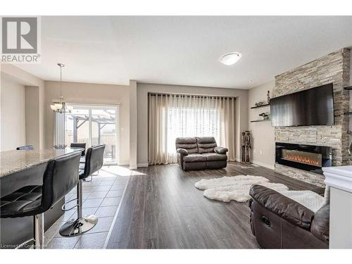 Upper-243 Greenwater Place, Kitchener, ON - Indoor Photo Showing Living Room With Fireplace