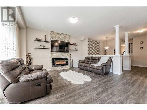 Upper-243 Greenwater Place, Kitchener, ON - Indoor Photo Showing Living Room With Fireplace