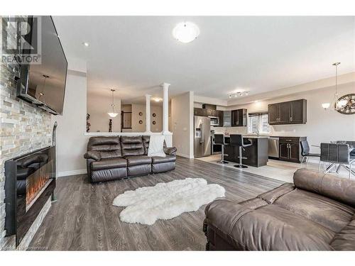 Upper-243 Greenwater Place, Kitchener, ON - Indoor Photo Showing Living Room With Fireplace