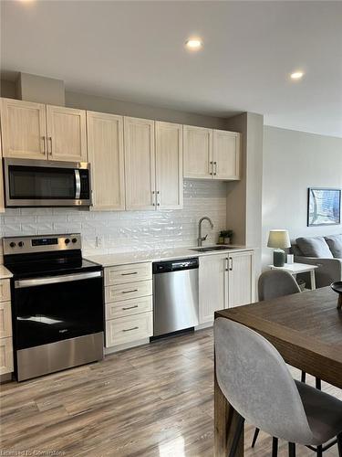 1702-104 Garment Street, Kitchener, ON - Indoor Photo Showing Kitchen With Stainless Steel Kitchen