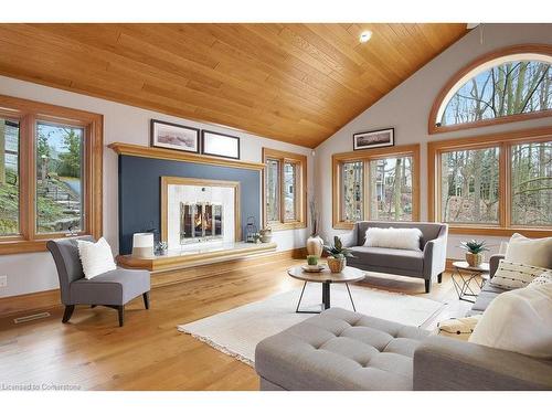 143 Grand Ridge Drive, Cambridge, ON - Indoor Photo Showing Living Room With Fireplace