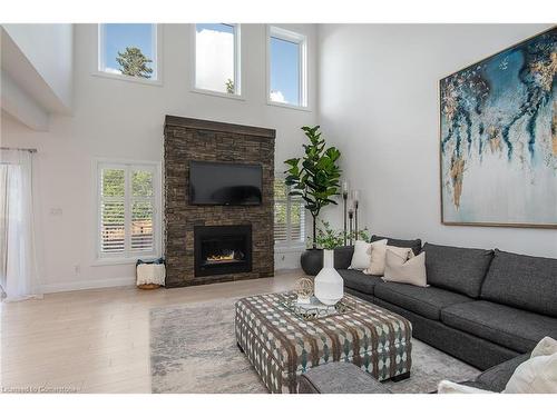 160 Redtail Street, Kitchener, ON - Indoor Photo Showing Living Room With Fireplace