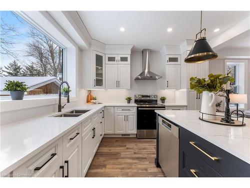 351 Fountain Street S, Cambridge, ON - Indoor Photo Showing Kitchen With Double Sink With Upgraded Kitchen