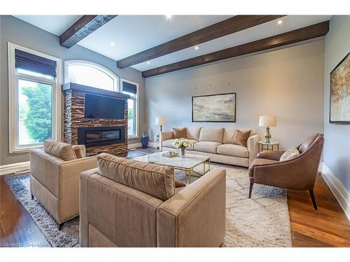 44 Jacob Gingrich Drive, Kitchener, ON - Indoor Photo Showing Living Room With Fireplace