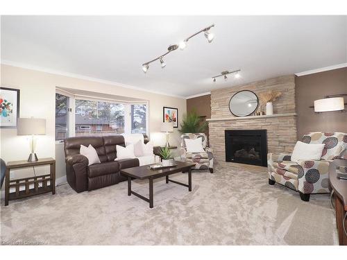 69 Woodward Avenue, Kitchener, ON - Indoor Photo Showing Living Room With Fireplace