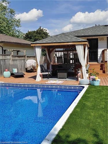 11 Glen Park Crescent, Kitchener, ON - Outdoor With Above Ground Pool With Deck Patio Veranda