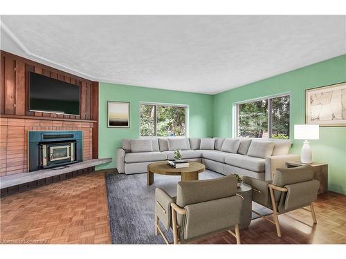 218 Alexandra Avenue, Waterloo, ON - Indoor Photo Showing Living Room With Fireplace