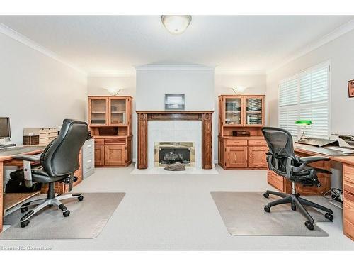 219 Corrie Crescent, Waterloo, ON - Indoor Photo Showing Office With Fireplace