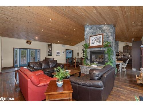 65 Big Sound Road, Mcdougall, ON - Indoor Photo Showing Living Room With Fireplace