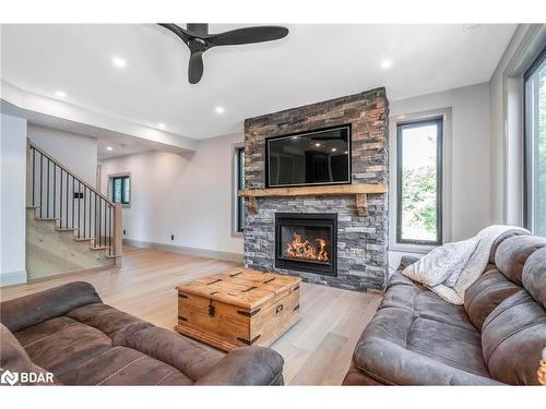 94 Macey Bay Road, Port Severn, ON - Indoor Photo Showing Living Room With Fireplace