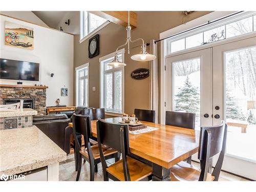 5 Dale Court, Oro-Medonte, ON - Indoor Photo Showing Dining Room With Fireplace