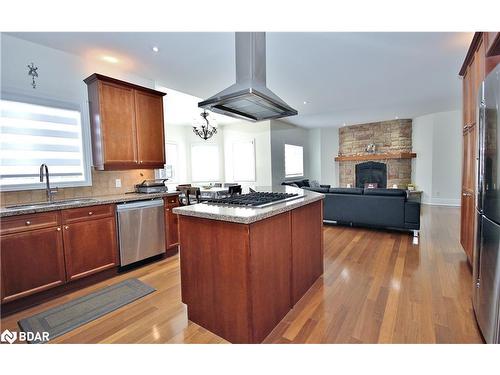 39 Vanderpost Crescent, Thornton, ON - Indoor Photo Showing Kitchen With Fireplace