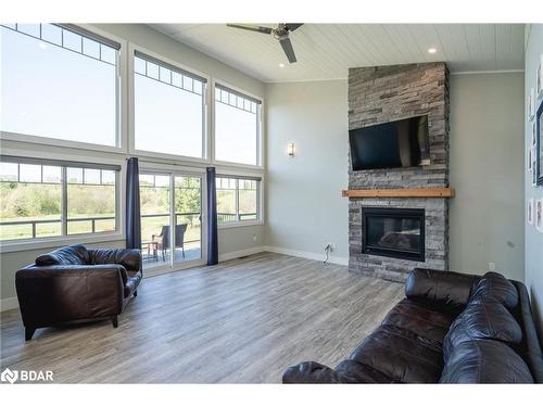 35 Taits Island Road, Mckellar, ON - Indoor Photo Showing Living Room With Fireplace