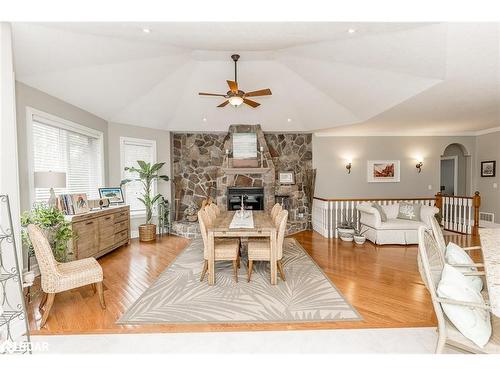 72 Luella Boulevard, Springwater, ON - Indoor Photo Showing Living Room With Fireplace