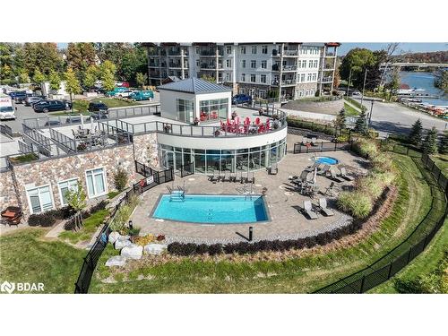 605-80 Orchard Point Road, Orillia, ON - Outdoor With In Ground Pool With View