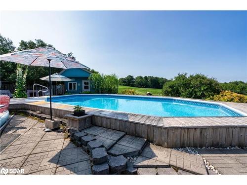 1370 1 Line N, Oro-Medonte, ON - Outdoor With Above Ground Pool With Deck Patio Veranda With Backyard