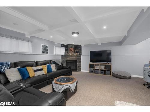 24 Dancy Drive, Orillia, ON - Indoor Photo Showing Living Room With Fireplace