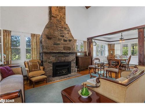 1847 Woods Bay Road, Severn, ON - Indoor Photo Showing Living Room With Fireplace