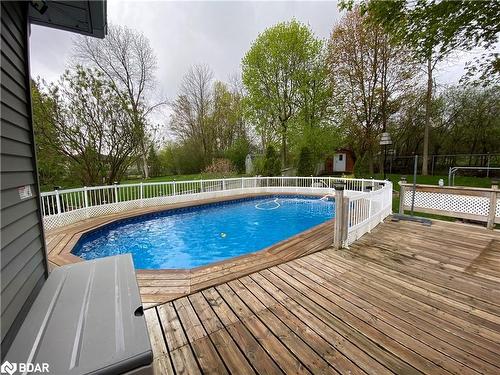 8 Gaudaur Court, Orillia, ON - Outdoor With Above Ground Pool With Backyard