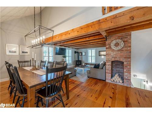 3 Ghibb Avenue, Minesing, ON - Indoor Photo Showing Dining Room With Fireplace