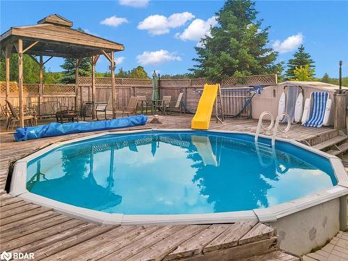 185724 Grey Road 9, Dundalk, ON - Outdoor With Above Ground Pool With Deck Patio Veranda With Backyard