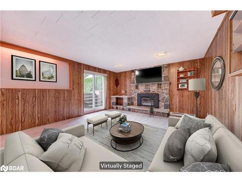 185 Lakeshore Road W, Oro-Medonte, ON - Indoor Photo Showing Living Room With Fireplace