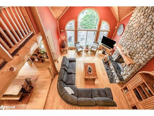 697 Lafontaine Road E, Tiny, ON - Indoor Photo Showing Living Room With Fireplace