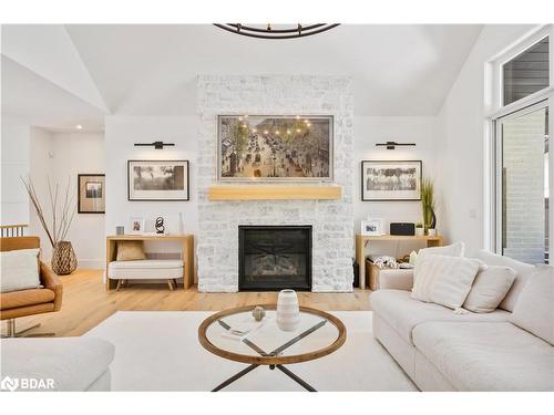 28 Byers St Street, Snow Valley, ON - Indoor Photo Showing Living Room With Fireplace