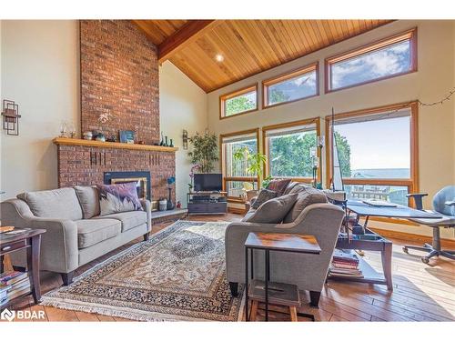 3539 Crescent Harbour Road Road, Innisfil, ON - Indoor Photo Showing Living Room With Fireplace