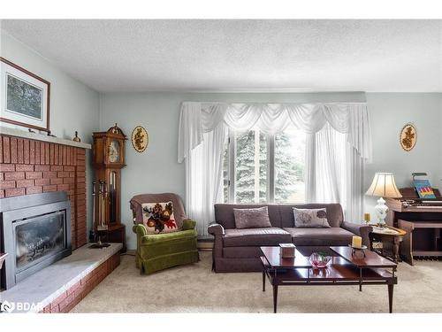 3093 26 Highway, Springwater, ON - Indoor Photo Showing Living Room With Fireplace