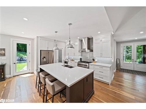 1087 Vindin Street, Midland, ON - Indoor Photo Showing Kitchen With Fireplace With Double Sink With Upgraded Kitchen